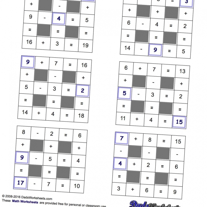 Fun and educational Ken Ken-style math puzzles for students to enjoy Engaging Math Grid Puzzlers worksheet for fourth graders featuring challenging puzzles