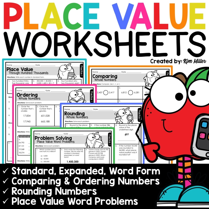 Comprehensive assessment tool for understanding subtraction concepts in math Math Review Part 1 worksheet focusing on place value and rounding for fourth graders