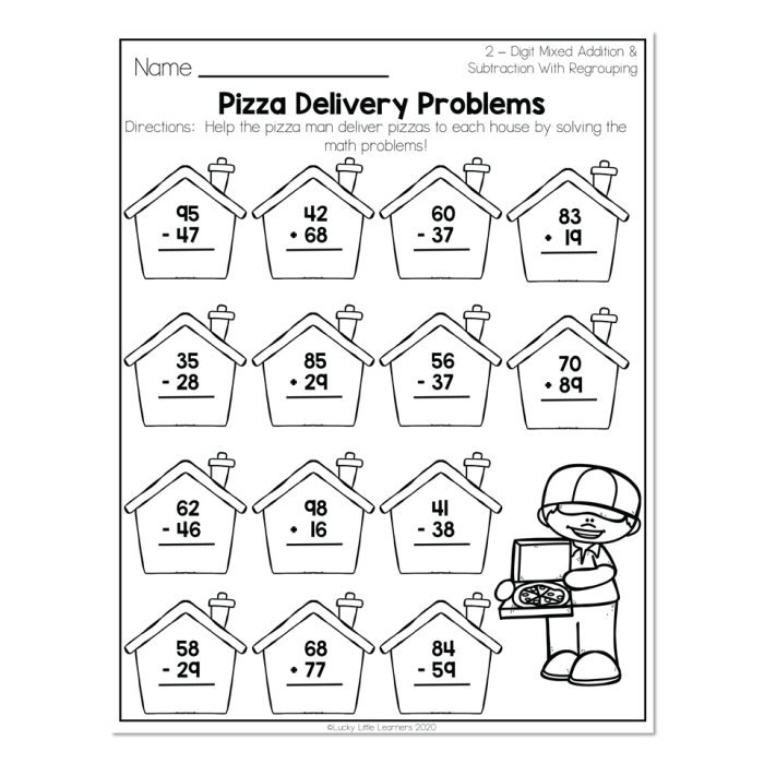 Math Mixed Review Part 1 Flying Through Fourth Grade Geometry Worksheet 10 Fourth grade student practicing multi-digit subtraction and prime number identification on a math worksheet