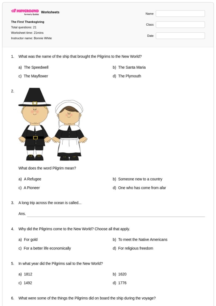 ALT text for a worksheet about The Mayflower, showcasing the ship and its historical significance for fourth graders.