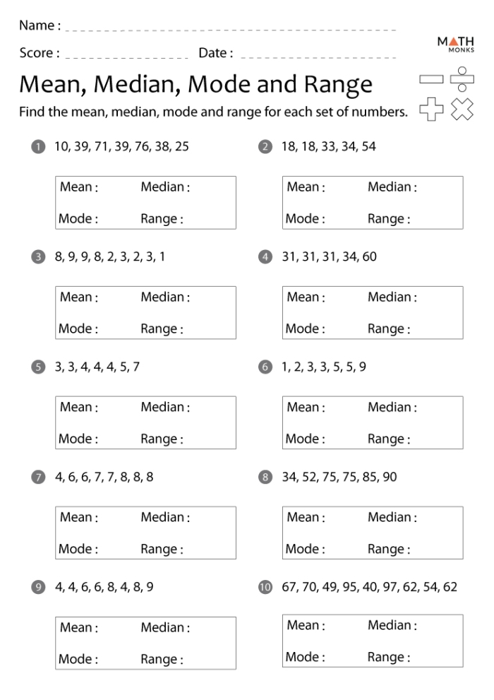 Educational resource for practicing statistics skills in a fun way Worksheet featuring exercises to find the mean, median, and mode for fourth graders