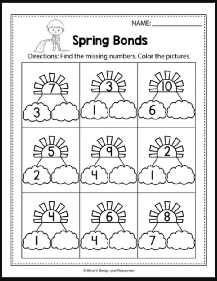 Fourth grade student solving Easter-themed measurement problems converting between inches and feet