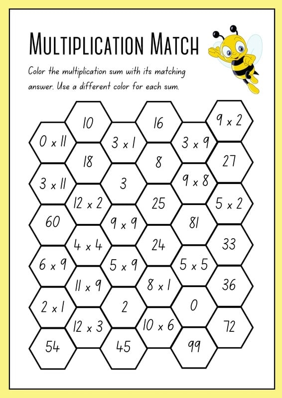 Worksheet 23: Practice solving 24 math problems involving addition, subtraction, and multiplication Math worksheet featuring multiplication and addition problems for fourth graders