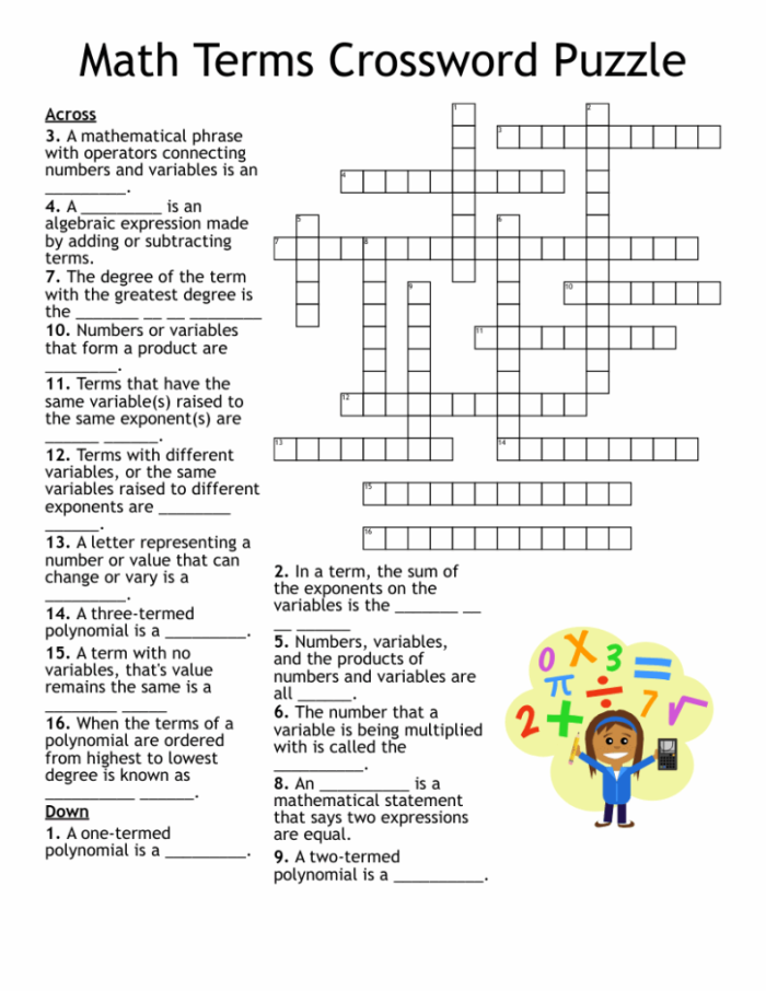 Multiplication Crossword Puzzle worksheet for fourth graders featuring engaging math challenges