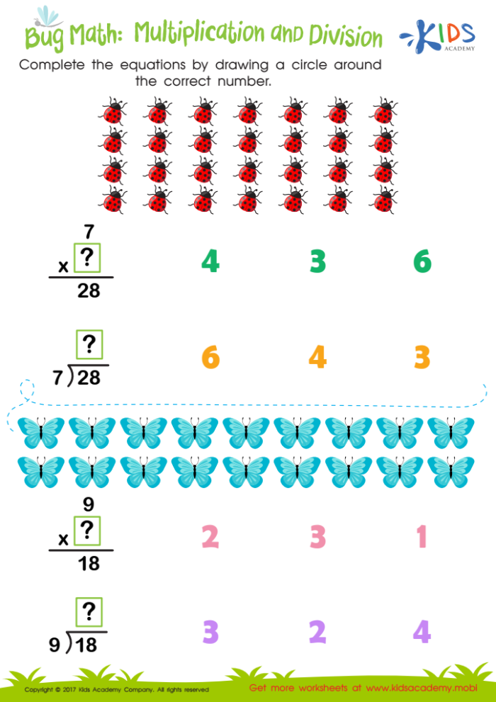 Multiplication and Division Practice Worksheet for Fourth Graders Fourth-grade math worksheet featuring multiplication and division practice exercises