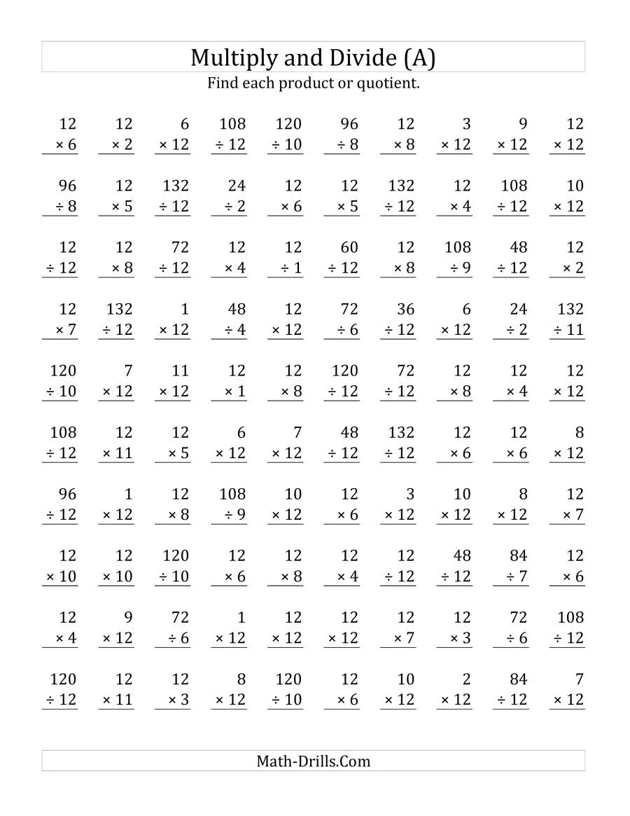 Helpful math worksheet for mastering multiplication and division skills Multiplication and division practice worksheet for fourth graders