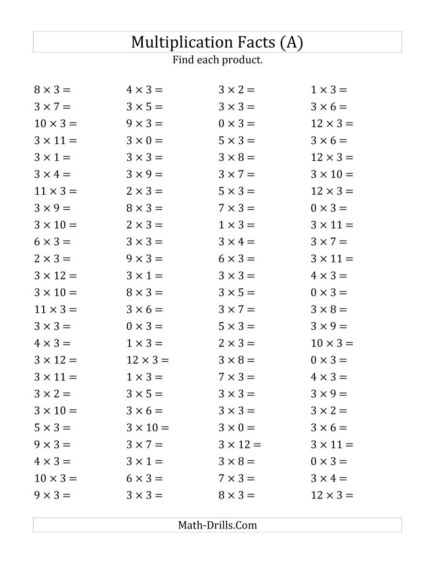 Math Madness: Engaging multiplication facts worksheet for grade 4 students Multiplication facts practice worksheet for fourth graders focusing on fractions