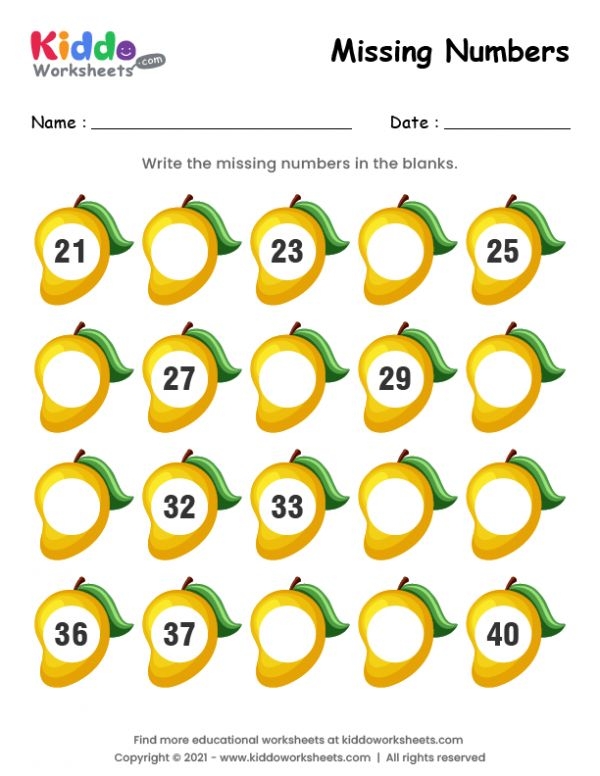 Fourth grade multiplication practice worksheet focusing on missing numbers for one- and two-digit facts