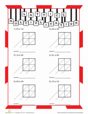Winter-themed worksheet featuring mittens for two-digit multiplication practice
