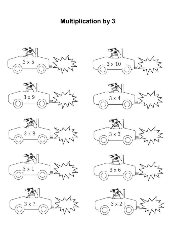Worksheet featuring three methods for multiplying two-digit numbers using arrays, area models, and partial products