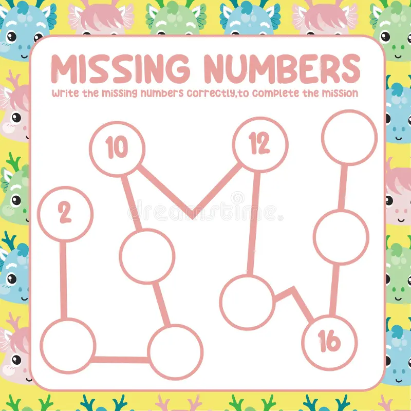 Children's multiplication practice worksheet focusing on missing numbers for one- and two-digit multiplication facts