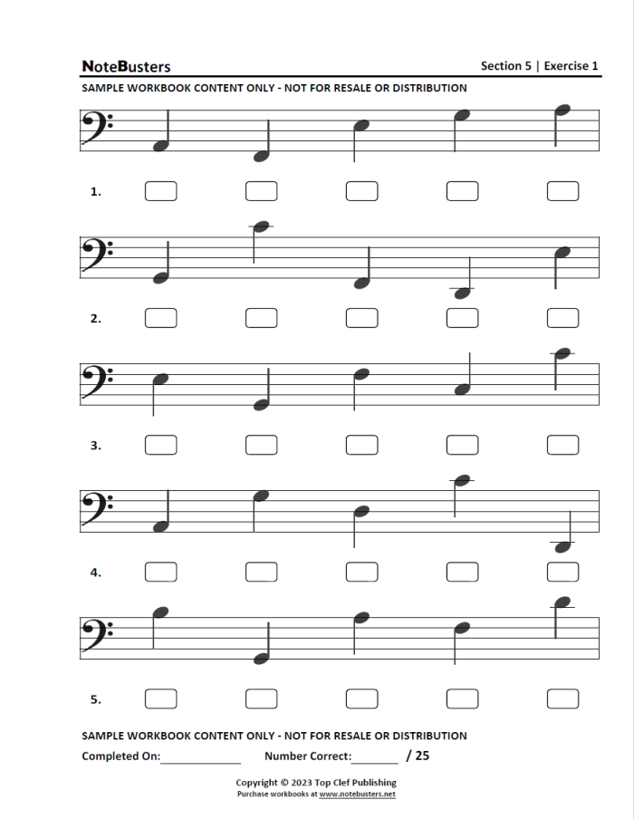 Fourth grade student learning basic musical notation on a printable worksheet