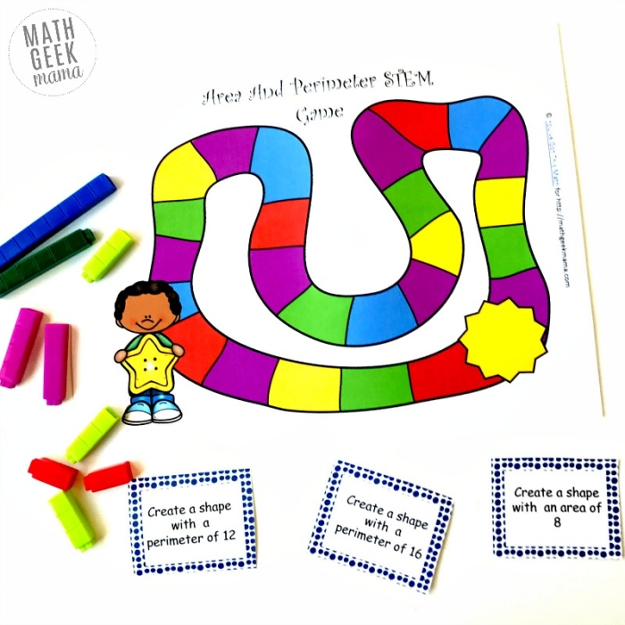 Fourth grade math worksheet featuring area and perimeter exercises for rectangles with a ninja theme