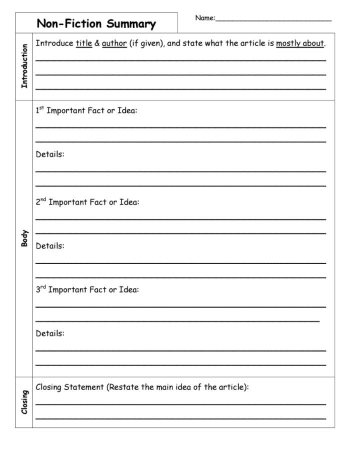Worksheet for summarizing nonfiction about the Mimic Octopus for fourth graders