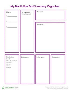 Worksheet for writing nonfiction summaries about the Mimic Octopus for fourth graders