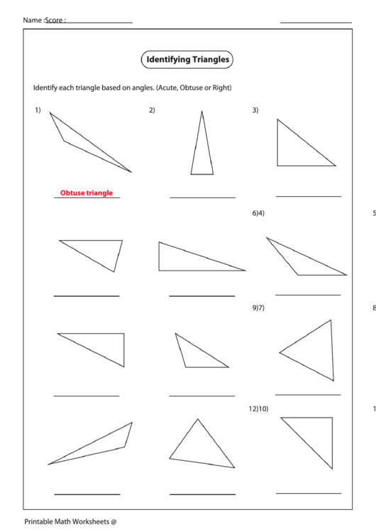 Engaging geometry practice for kids learning about obtuse triangles Colorful worksheet for fourth graders focusing on identifying obtuse triangles