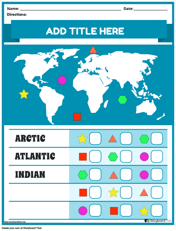 World Oceans Graphing Activity for Elementary Science Learners Fourth grade students exploring world ocean data with charts and graphs showing ocean characteristics and sizes