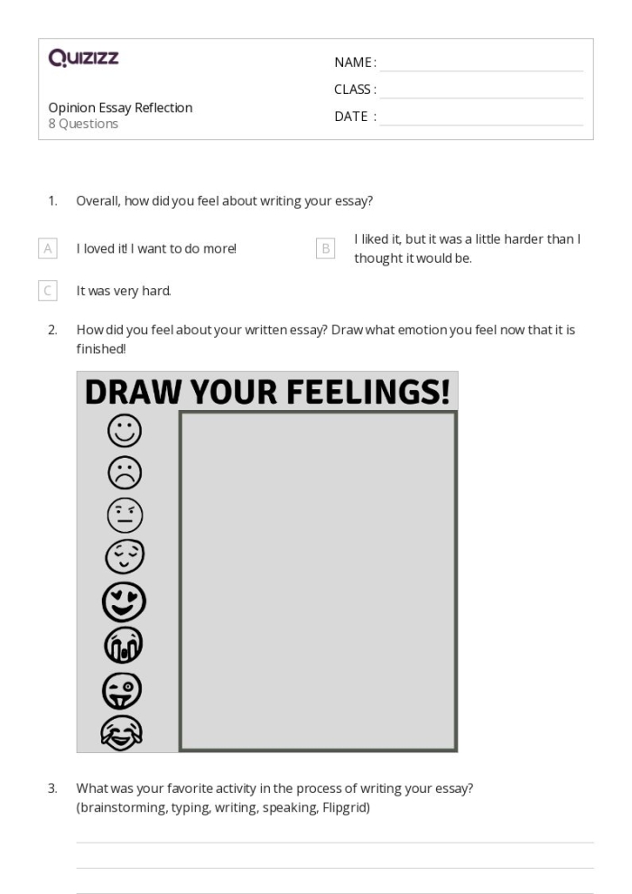Worksheet for analyzing persuasive essay components Example of an opinion essay anchor paper for fourth graders