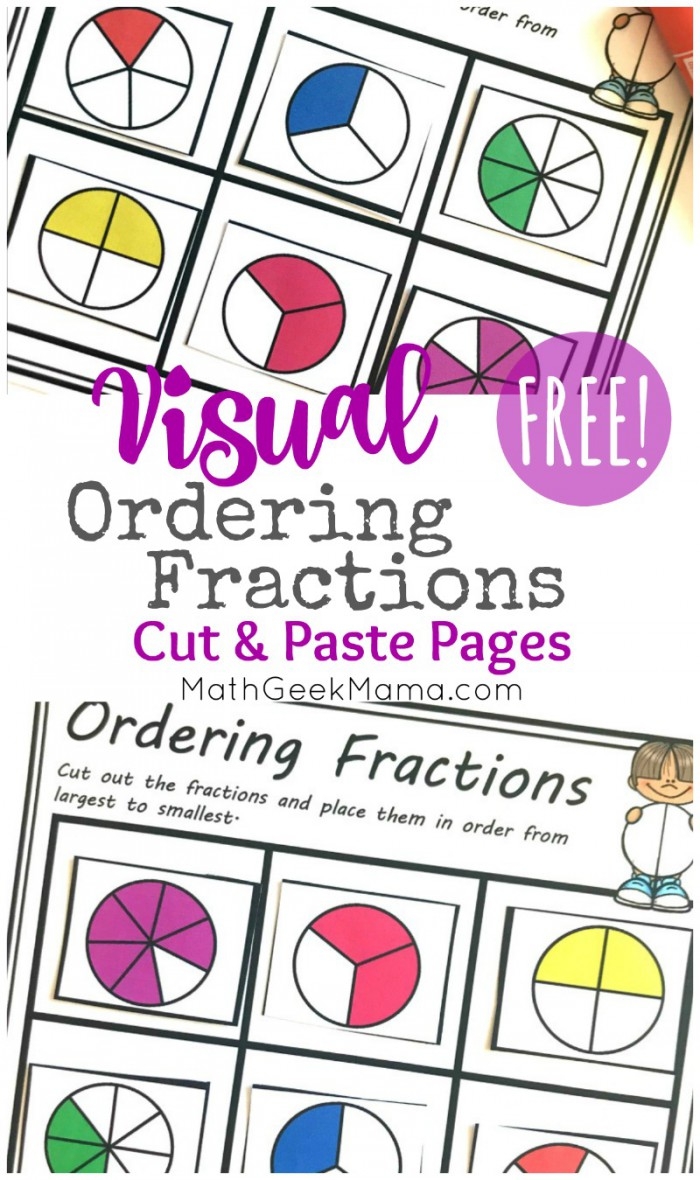 Practicing Fractions Largest to Smallest Worksheet for 4th Grade Math Students Fourth grade math worksheet for ordering fractions with unlike denominators from largest to smallest