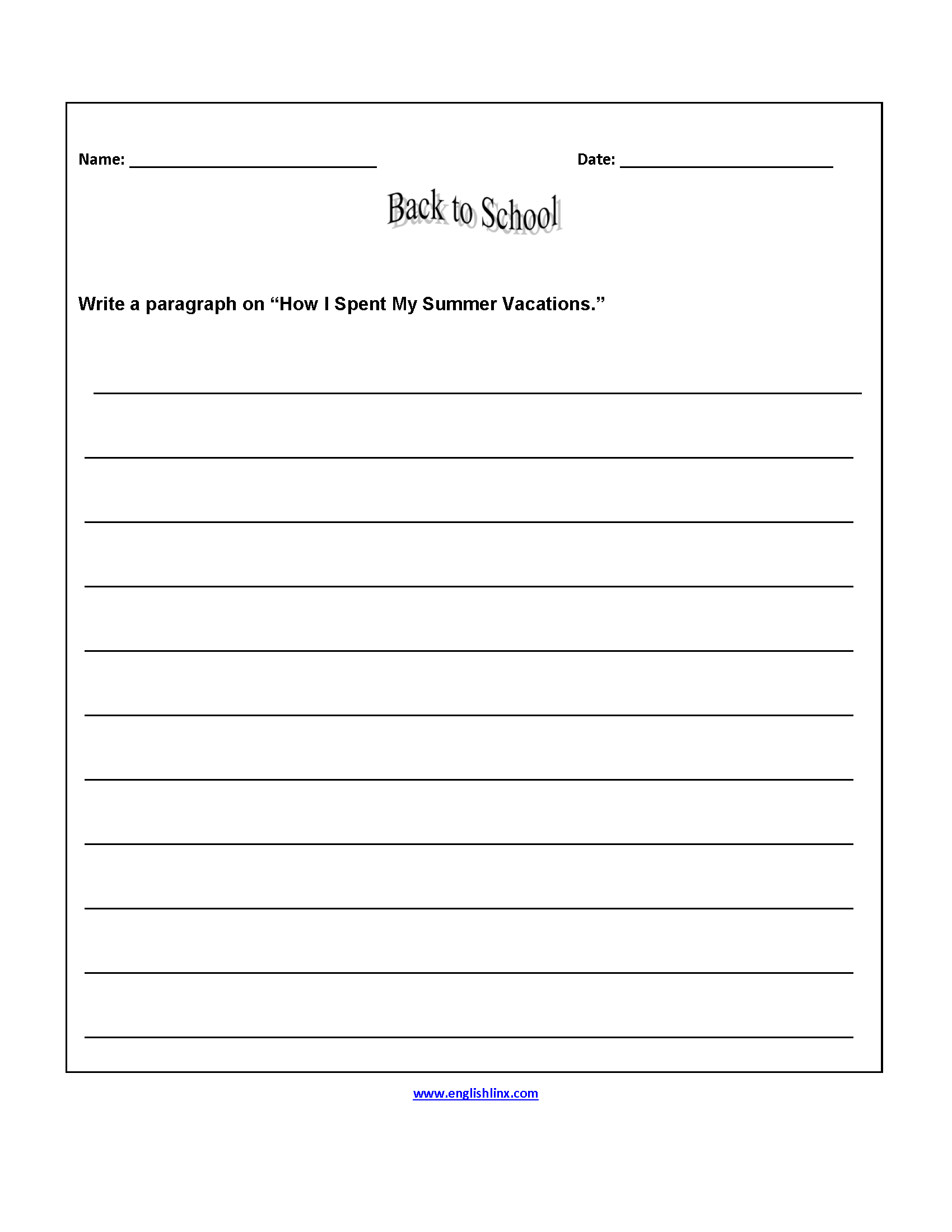 Writing Skills Practice Worksheet Paragraph Structure Lesson 13 Fourth grade student worksheet featuring a two-part guide for planning and writing structured paragraphs