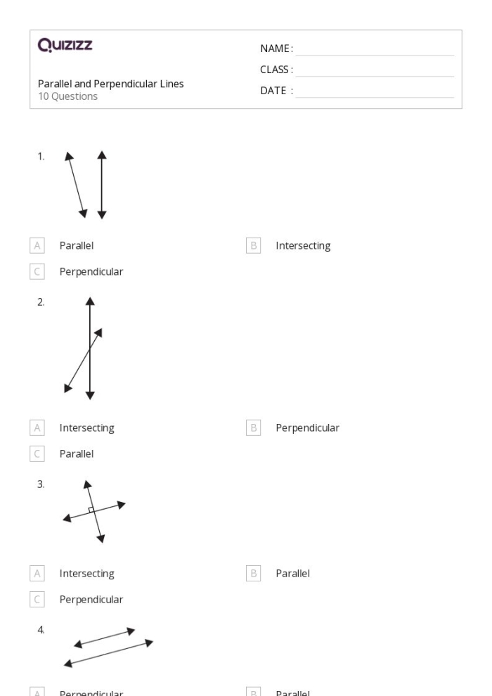 Parallel and Perpendicular Lines Worksheet 24 Geometry Practice Fourth grade geometry worksheet featuring exercises on identifying parallel and perpendicular lines