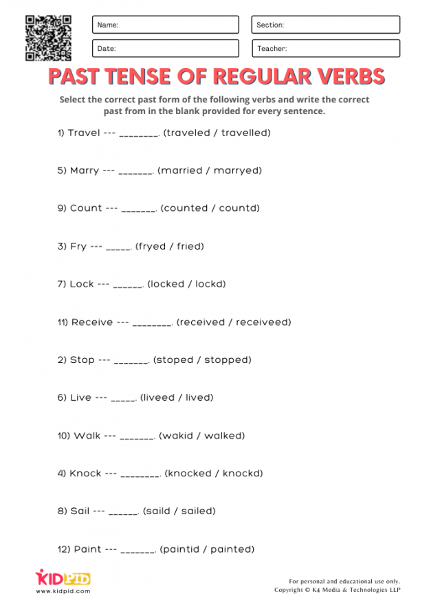 Identifying Past Tense Verbs Practice Worksheet Image 3 Worksheet for recognizing past tense verbs in sentences for fourth graders