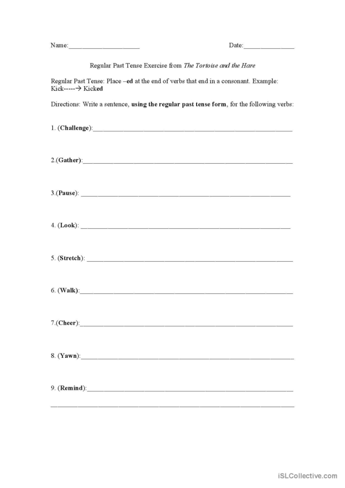 Identifying Past Tense Verbs Worksheet for Fourth Graders Worksheet for identifying past tense verbs in fourth grade writing exercises
