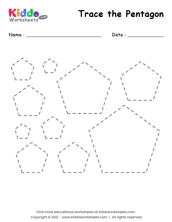 Pentagon Perimeter Practice worksheet for helping students learn perimeter calculations Worksheet showing perimeter practice problems focused on pentagons for fourth graders