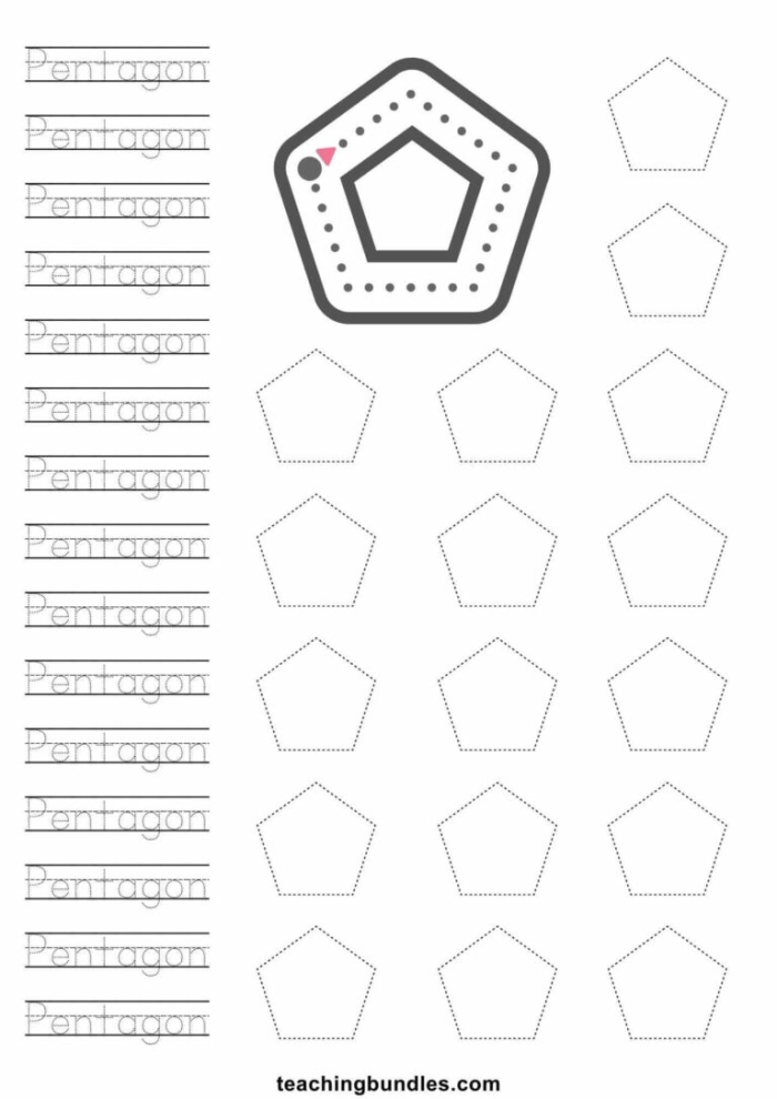 Practice problems for calculating the perimeter of pentagons in this worksheet Worksheet featuring pentagon perimeter exercises for fourth graders