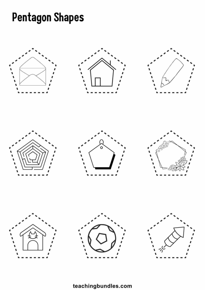 Pentagon Perimeter Practice worksheet for enhancing geometry skills worksheet for practicing perimeter calculations with pentagons for fourth graders