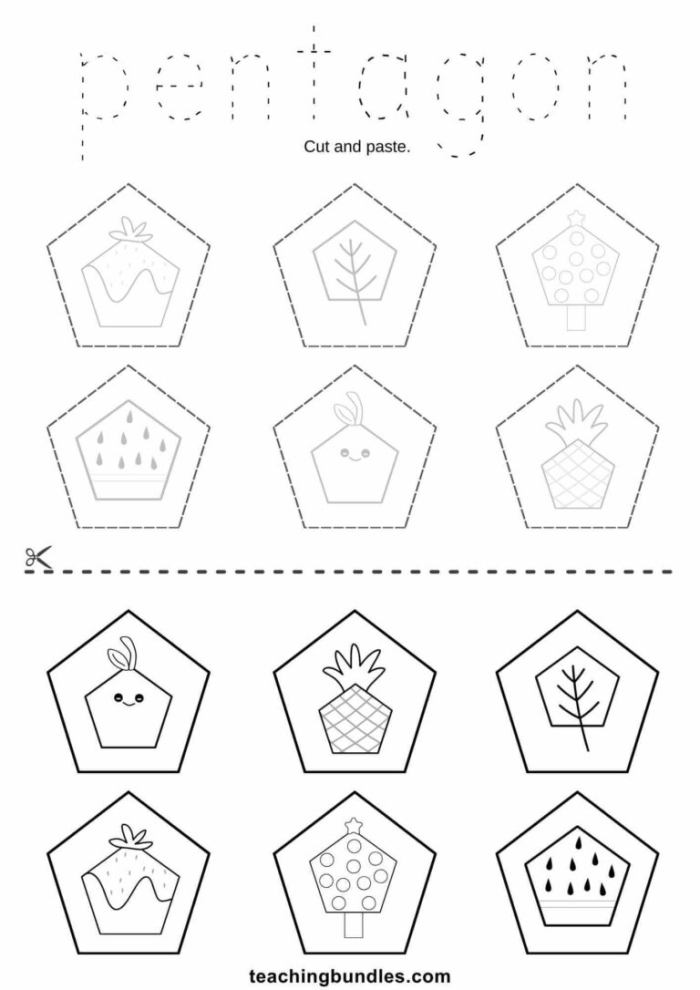 Pentagon Perimeter Practice worksheet for enhancing math skills in students Worksheet featuring pentagon perimeter problems for fourth graders