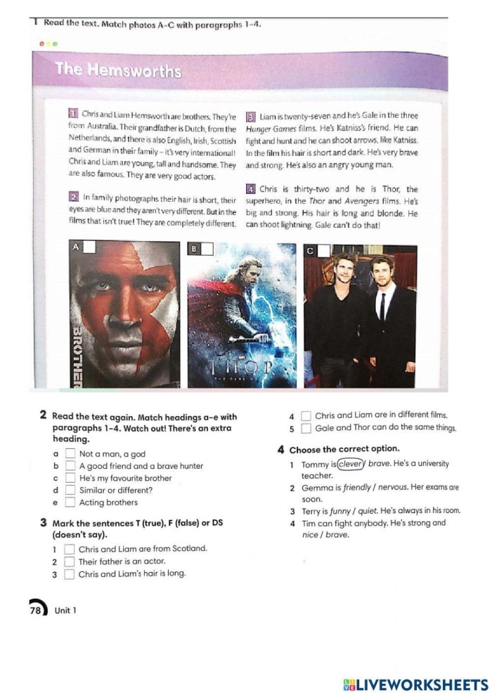 Worksheet for exploring perspectives through group activities in fourth grade