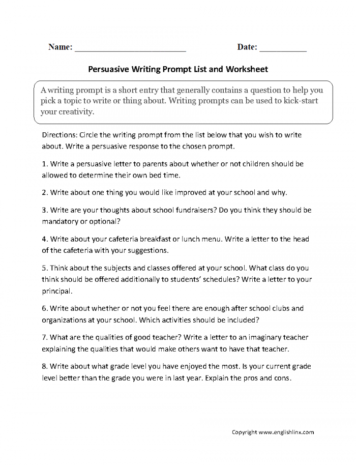 Fourth grade persuasive writing prompt worksheet featuring a fantastical scenario to help students practice persuasive composition skills
