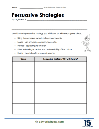 Worksheet for fourth graders on persuasive writing techniques