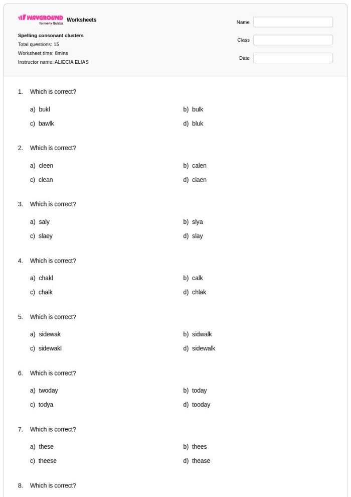 Phonics and Spelling Practice: Final -ch and -tch Consonant Clusters worksheet image 20 Worksheet for fourth graders focusing on sorting and spelling -tch and -ch consonant clusters