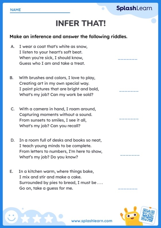 Picture This Inference worksheet designed for fourth graders to improve reading comprehension skills Worksheet featuring students making inferences from images to enhance emotional intelligence