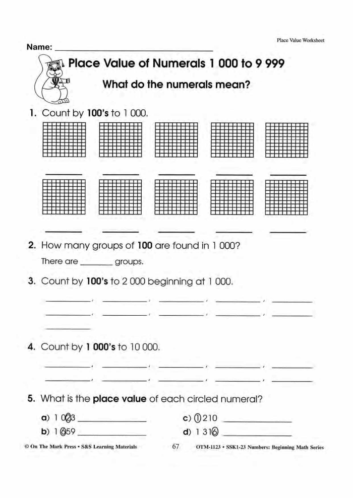 Colorful Place Value Scramble worksheet for fourth graders featuring number-building tasks. Engaging worksheet for mastering place value concepts in a fun way.