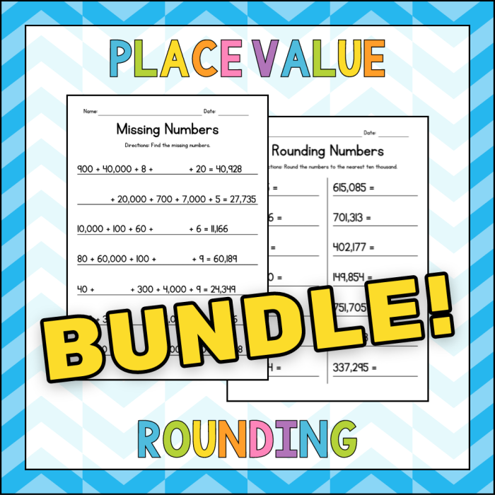 Comprehensive assessment tool for understanding number sense in subtraction Math Review Part 1 worksheet focusing on place value and rounding for fourth graders