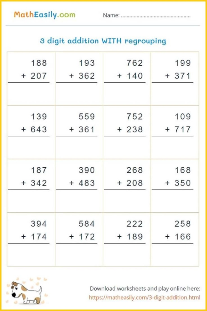 Fourth grade math worksheet featuring four-digit numbers for place value exercises