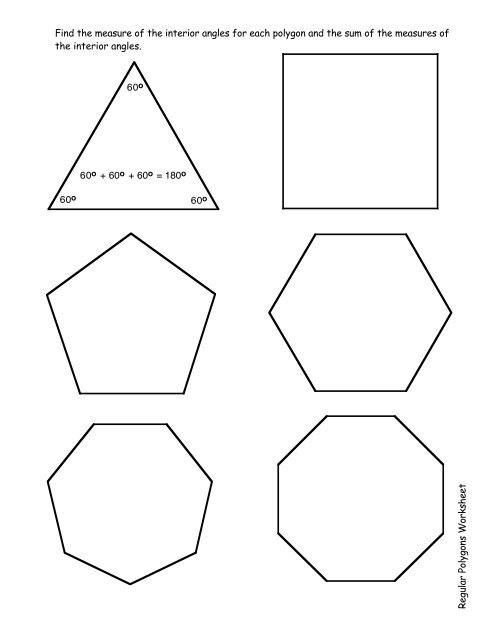 All Kinds of Polygons Worksheet for Math Review Worksheet featuring various polygons for fourth graders to explore