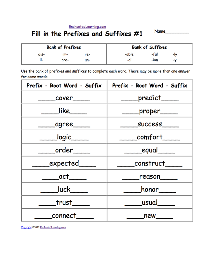 Fourth grade prefix practice worksheet for counting and identifying word meanings