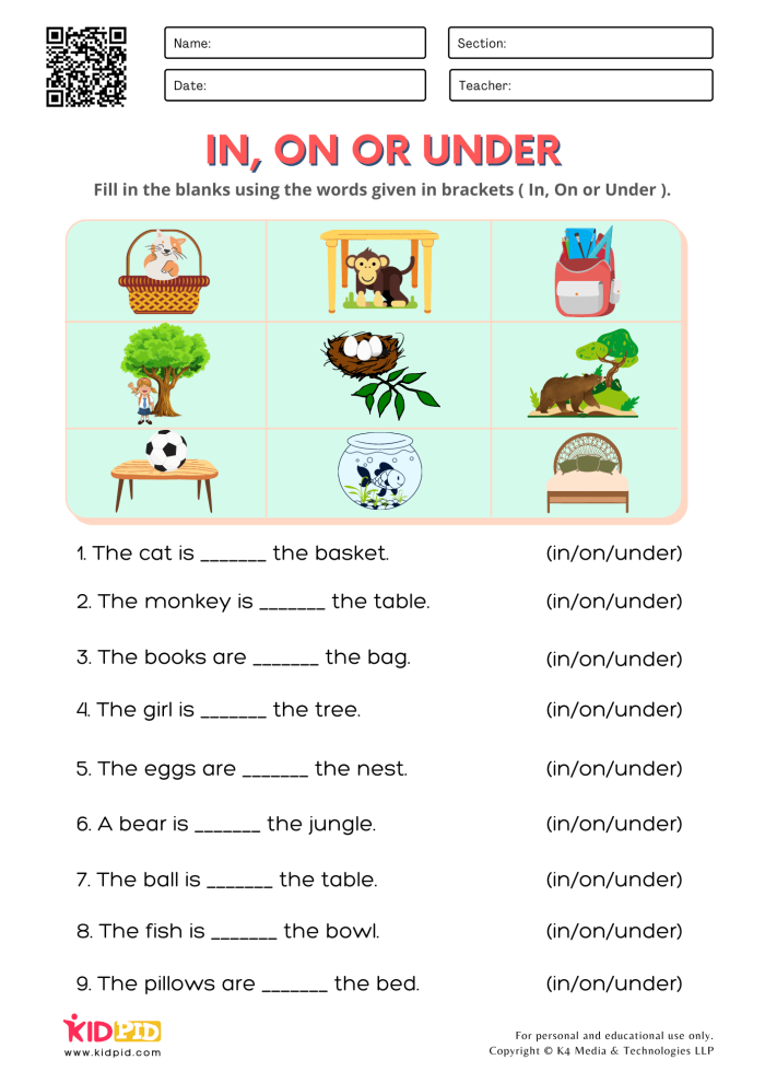 Engaging grammar worksheet titled "What is a Preposition?" for Grade 4 Worksheet for fourth graders on prepositions of place in a fun format
