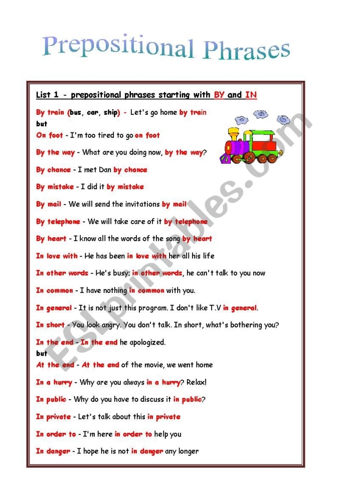 Advanced Grammar worksheet focusing on prepositions and prepositional phrases for fourth graders