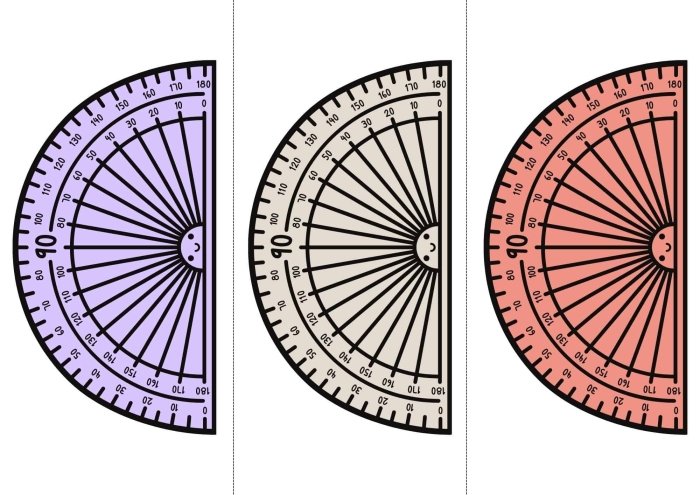 Fourth grade student using a protractor to measure angles on a math worksheet