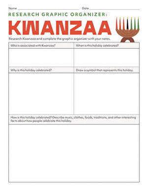 Colorful Ramadan research graphic organizer worksheet for fourth graders