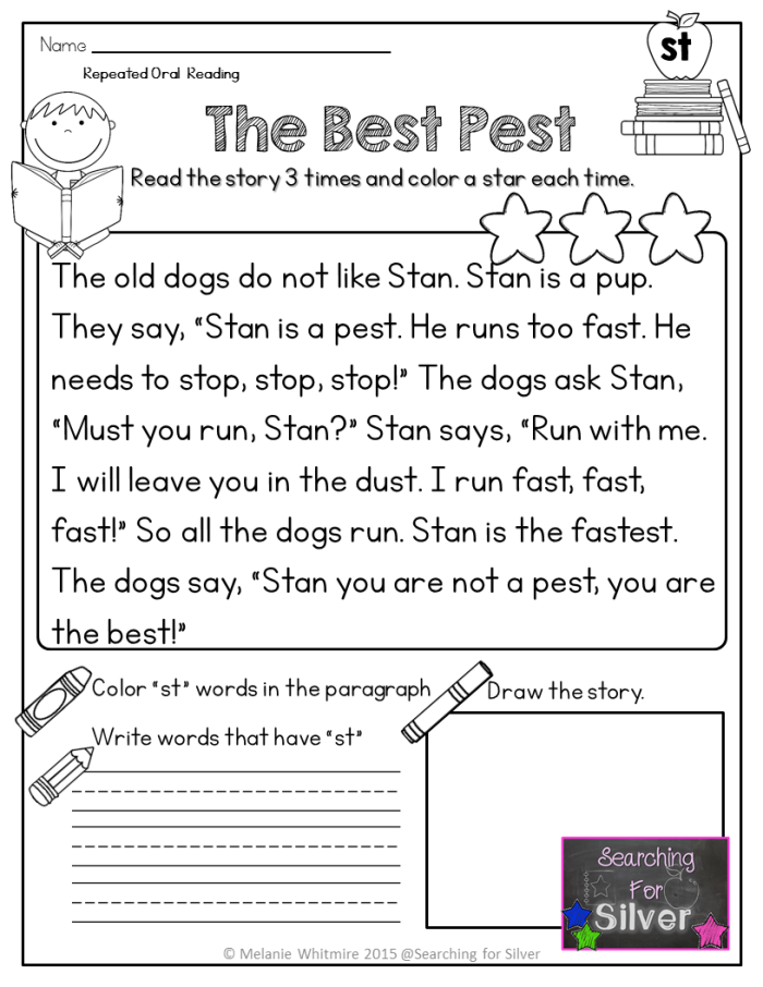 The Golden Bird Reading Fluency Exercise for Fourth Grade Students 7 Fourth grade student practicing reading fluency and comprehension with The Golden Bird worksheet