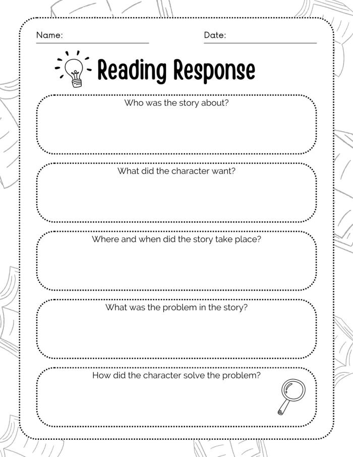 Reading Response Journal Worksheet for Fourth Grade Students Image 21 Fourth grade student using a versatile reading response journal worksheet to reflect on a finished book