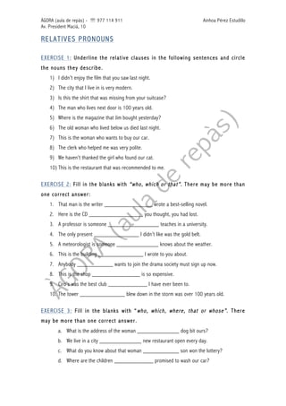 Fourth grade relative pronouns identification worksheet image Worksheet for identifying relative pronouns in sentences for fourth graders