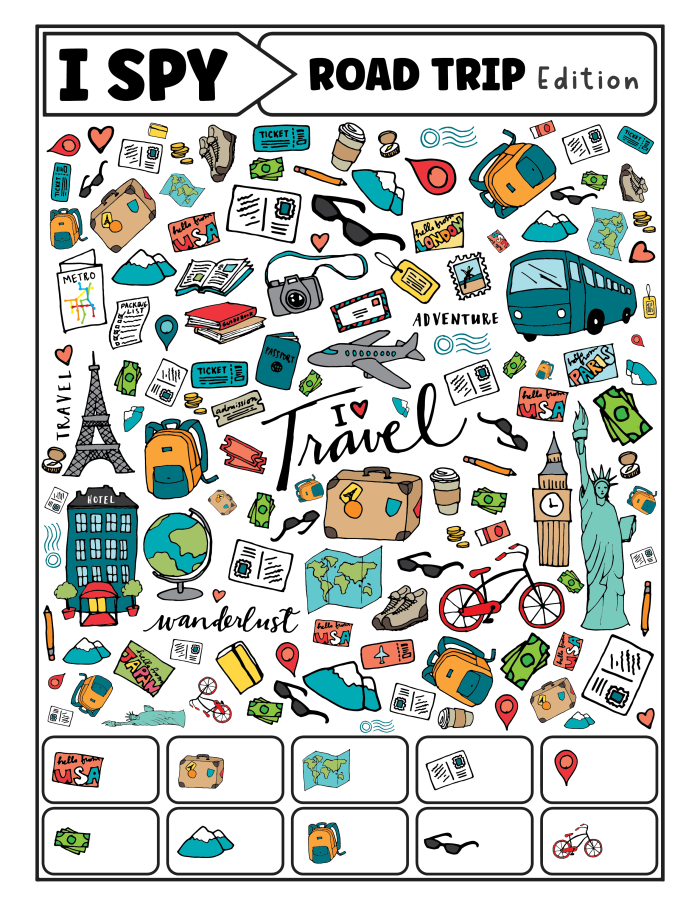 Numbers and Counting worksheet for Fourth Grade A colorful worksheet featuring road trip-themed word problems for fourth graders to practice math skills. Engaging road trip math challenges focusing on addition, division, and logical reasoning.