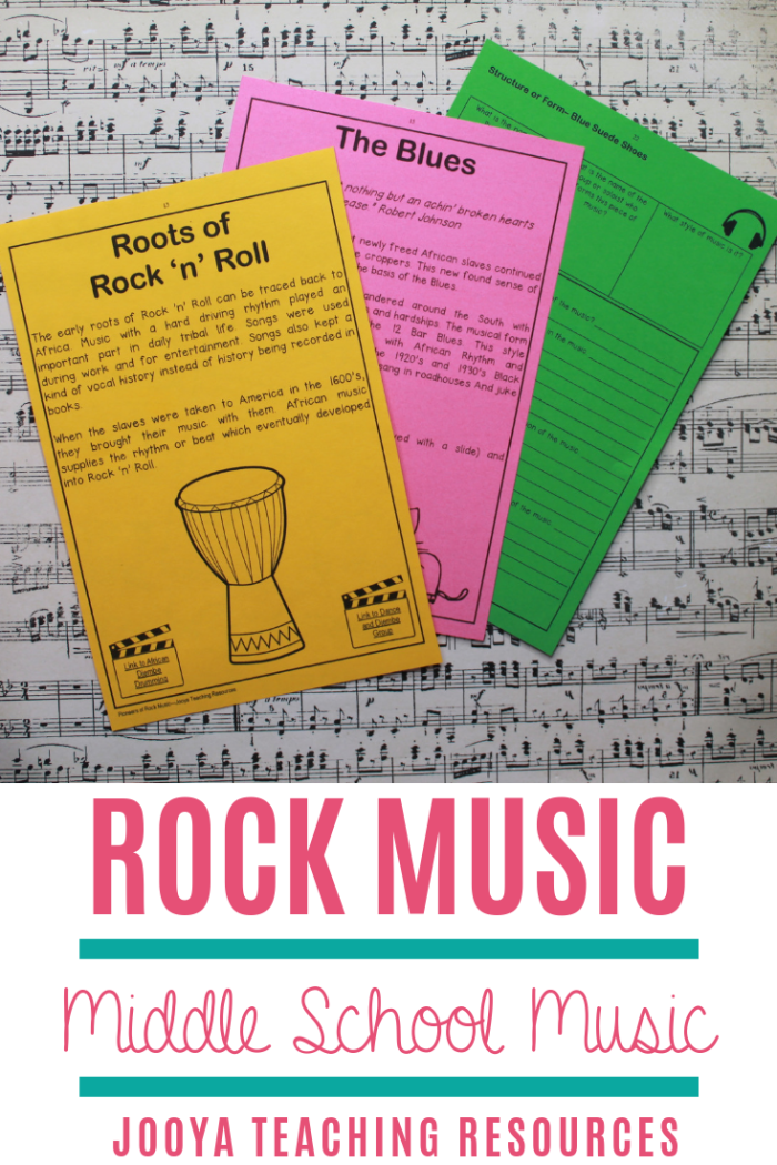 A fourth-grade worksheet focused on the history of rock 'n' roll and its African-American roots for Black History Month